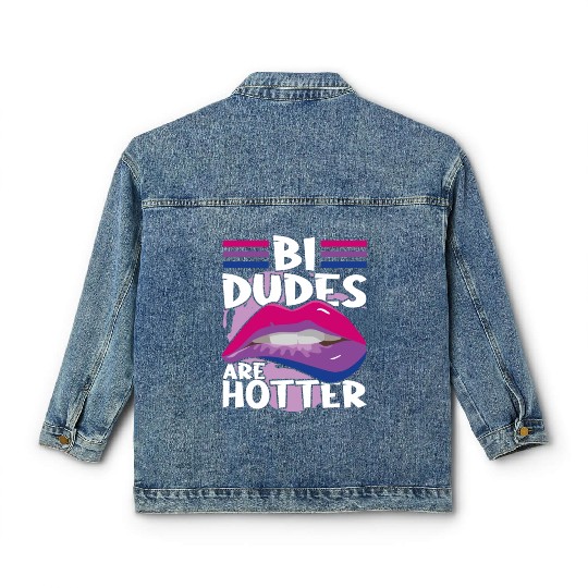 Bi Dudes Are Hotter Bisexual Pride Flag Lips Classic Women's Denim Jackets