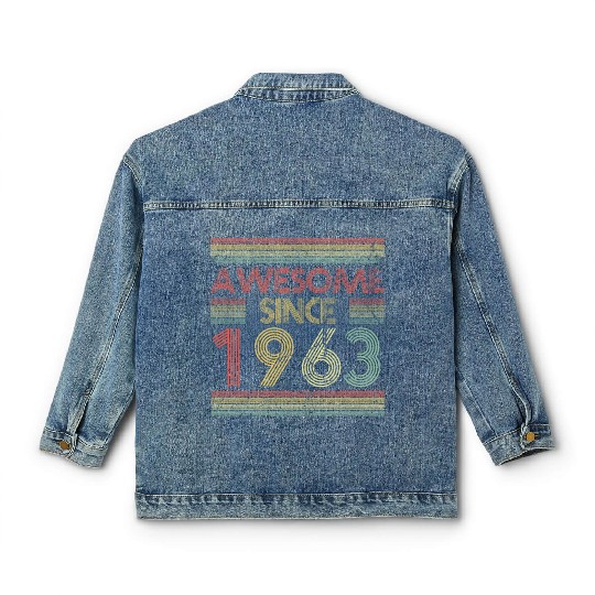 60 Years Vintage 1963 Retro 60th Birthday Classic Women's Denim Jackets