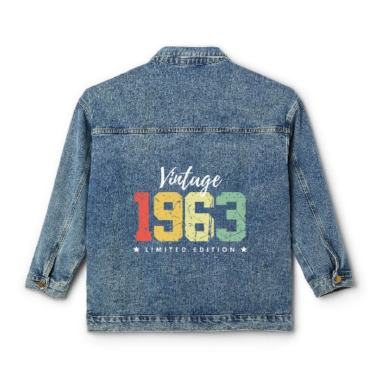 60 Years Vintage 1963 Retro 60th Birthday Classic Women's Denim Jackets
