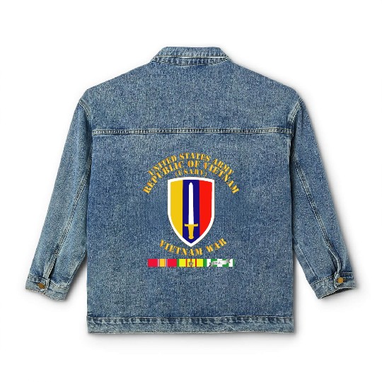 Army US Army Vietnam USARV Vietnam War w SVC Classic Women's Denim Jackets