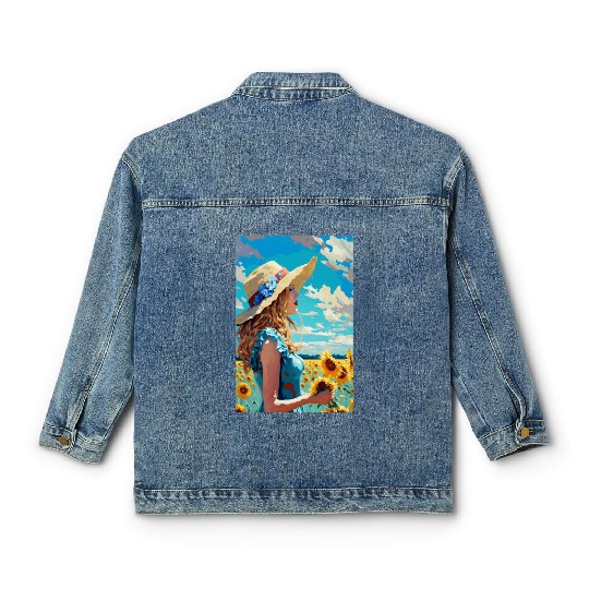 Sunflower girl summer Classic Women's Denim Jackets