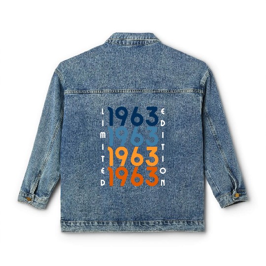 60 Years Vintage 1963 Retro 60th Birthday Classic Women's Denim Jackets