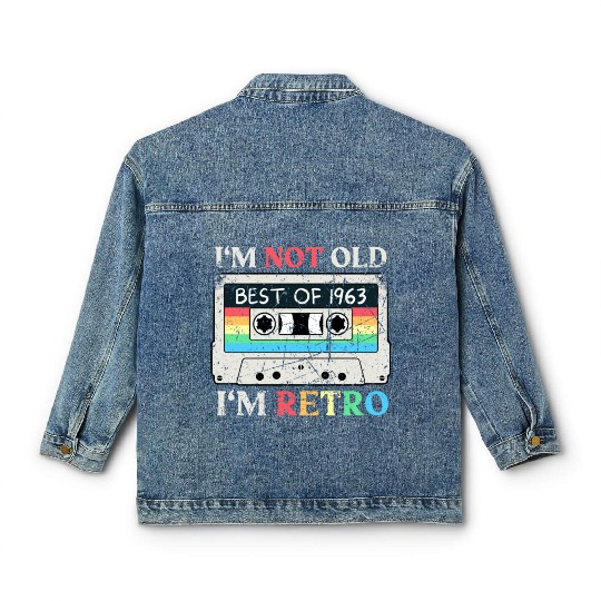60 Years Vintage 1963 Retro 60th Birthday Classic Women's Denim Jackets