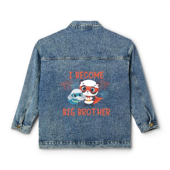Big brother super hero panda elephant Classic Women's Denim Jackets