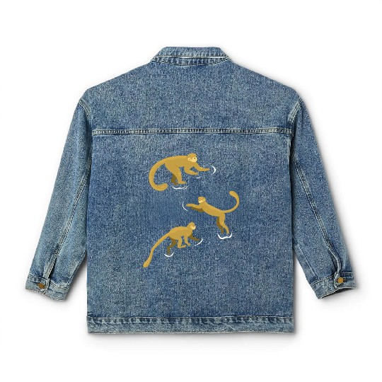 Chimpanzee Monkey Orangutan Monkey - Cute Monkey Classic Women's Denim Jackets