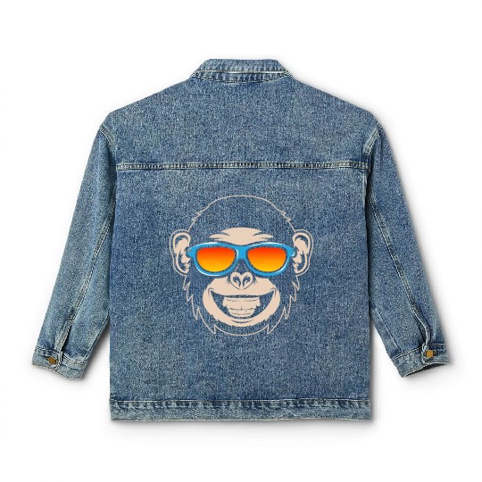 Chimpanzee Monkey Lover - Orangutan Monkey Classic Women's Denim Jackets