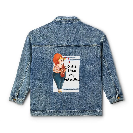 Cuter Than My Valentine Dachshund Classic Women's Denim Jackets