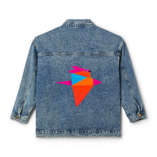 Colorful Origami Bird Classic Women's Denim Jackets