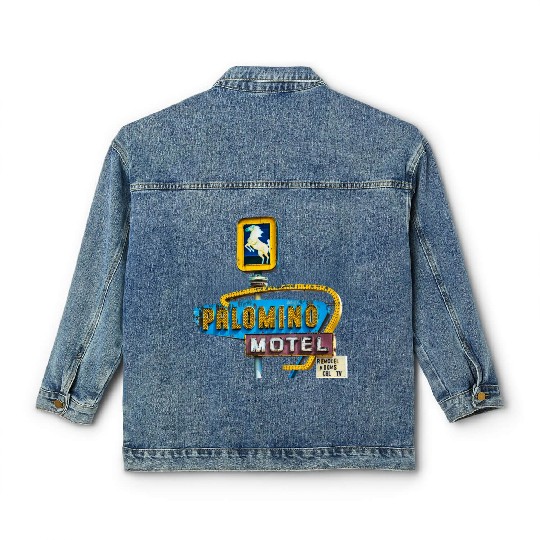 Route 66 Neon Palomino Motel Tucumcari, New Mexico Classic Women's Denim Jackets