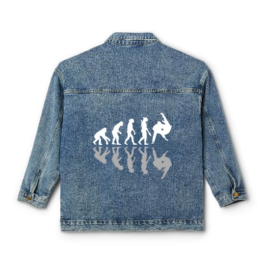 Human Evolution Judo Martial Arts Lover MMA Humor Classic Women's Denim Jackets