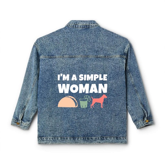 I'm A Simple Woman Tacos Tequila Jack Russell Classic Women's Denim Jackets