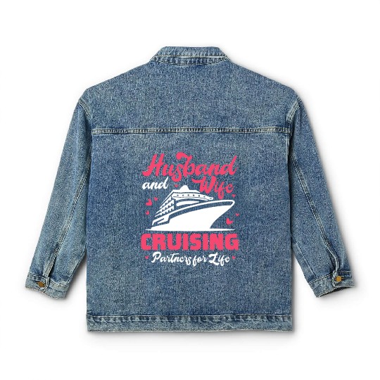 Husband And Wife Cruising Partners For Life Classic Women's Denim Jackets