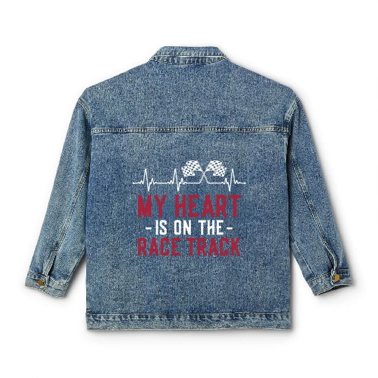 Drag Racing Race Car Girlfriend Classic Women's Denim Jackets