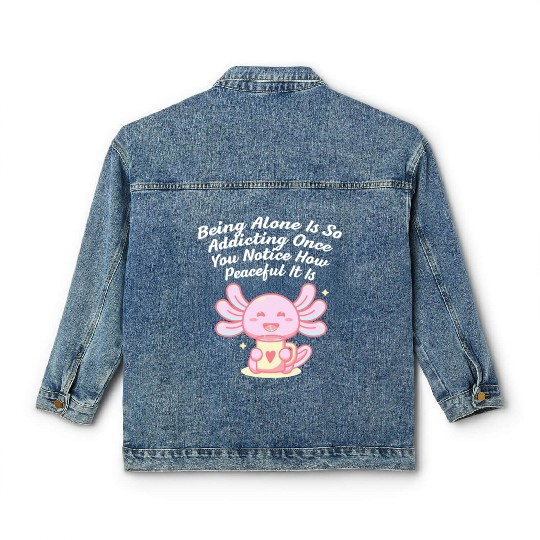 Peace Is Addicting Leave Me Alone Introvert Nerd A Classic Women's Denim Jackets