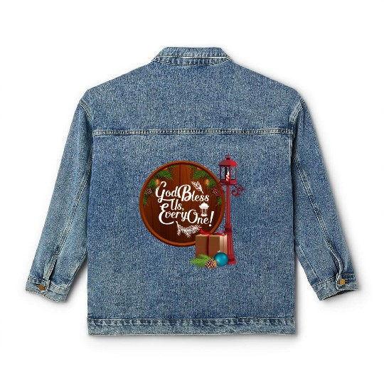 A Christmas Carol Charles Dickens God Bless Us Eve Classic Women's Denim Jackets