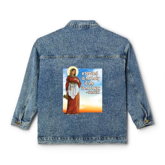 Saint Zita Catholic Patron Maids Waiter Homemakers Classic Women's Denim Jackets