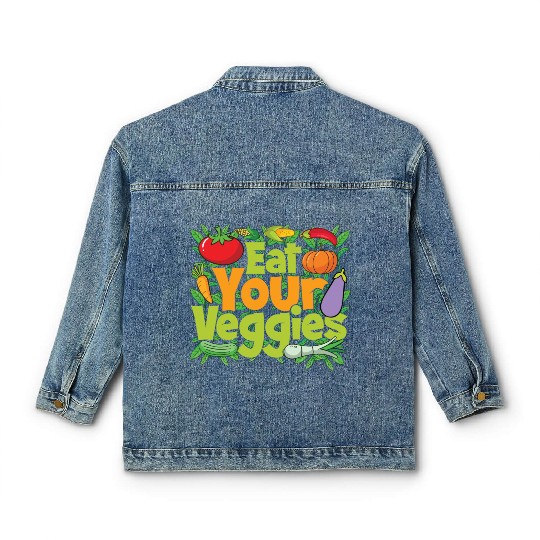 Eat Your Veggies Classic Women's Denim Jackets