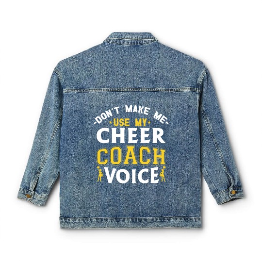 Cheer Coach Voice Funny Cheerleading Coach Classic Women's Denim Jackets