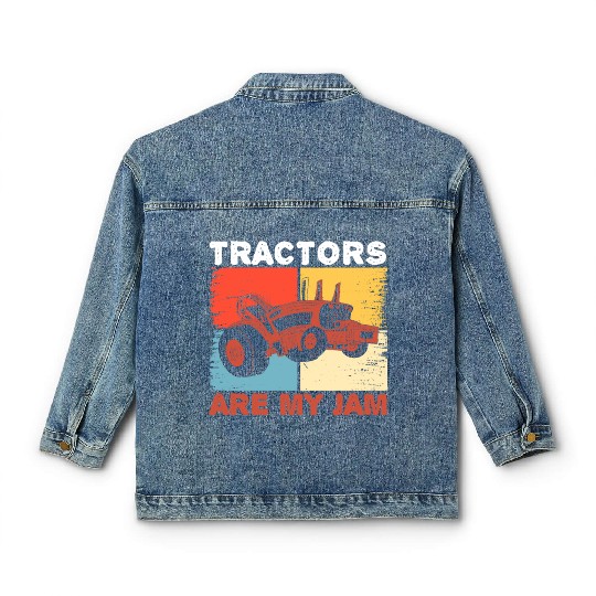 USA Flag America Farm Tractor Farming Life Farmer Classic Women's Denim Jackets