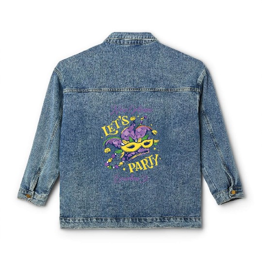 Mardi Gras Bourbon Street New Orleans Souvenir Lou Classic Women's Denim Jackets