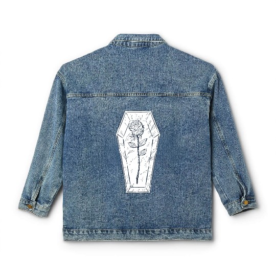 Coffin rose art Coffin rose art inspiration store Classic Women's Denim Jackets