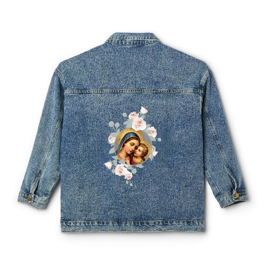 Our Lady of Good Remedy Blessed Mother Mary Art Ca Classic Women's Denim Jackets