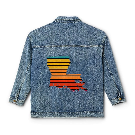 Louisiana sticker retro Classic Women's Denim Jackets