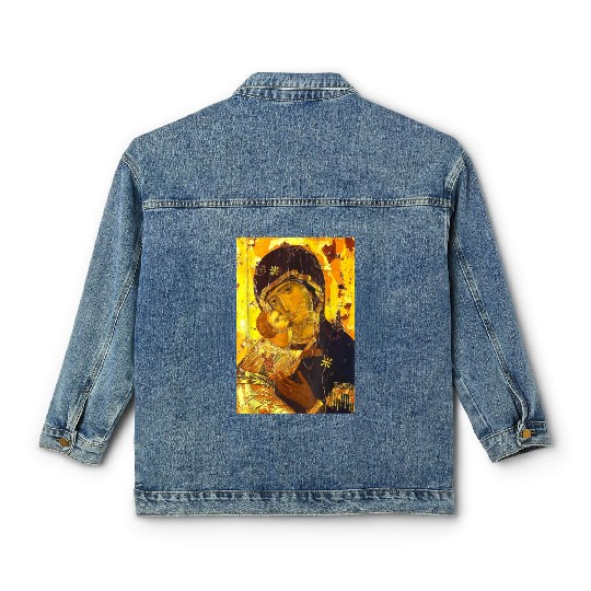 Theotokos Icon Our Lady of Vladamir Mother God Vir Classic Women's Denim Jackets