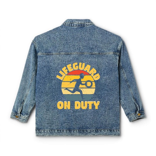 Lifeguard On Duty Distressed Classic Women's Denim Jackets