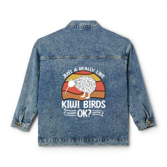 Just A Girl Who Loves Kiwis Kiwi Bird Gift Classic Women's Denim Jackets