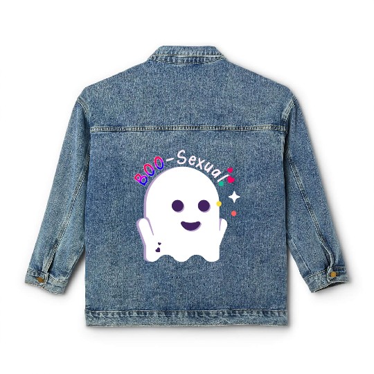 Boo Sexual Cute Bi Ghost LGBT Bisexual Pride Funny Classic Women's Denim Jackets
