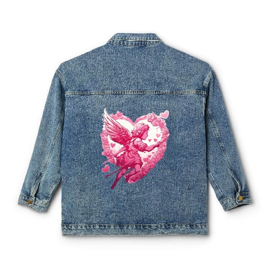 funny Cupid Valentine's Day girls Classic Women's Denim Jackets