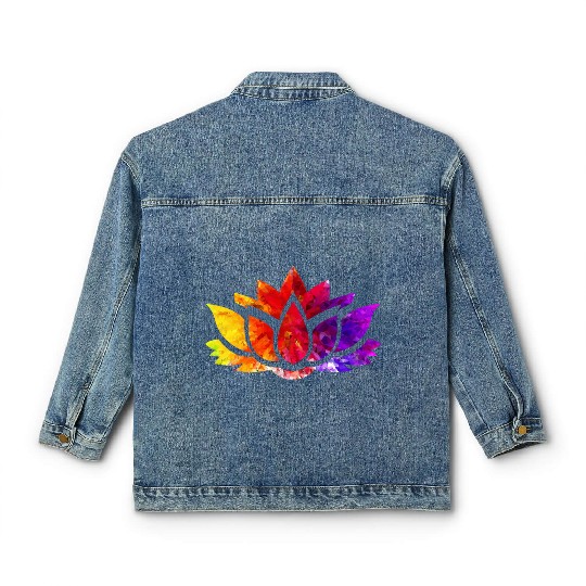 Rainbow Blossom: A Vibrant and Colorful Flower Classic Women's Denim Jackets