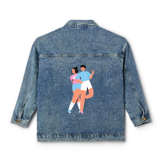 lesbian lgbtq pride valentine day 202 valentines Classic Women's Denim Jackets