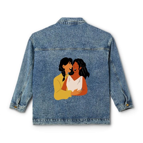 lesbian lgbtq pride valentine day 202 valentines Classic Women's Denim Jackets