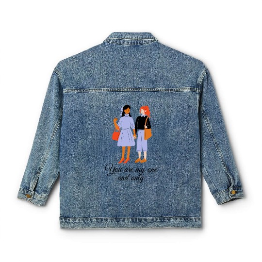 lesbian lgbtq pride valentine day 2023 valentines Classic Women's Denim Jackets