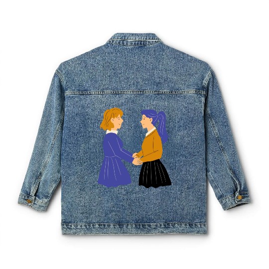 lesbian lgbtq pride valentine day 2023 valentines Classic Women's Denim Jackets