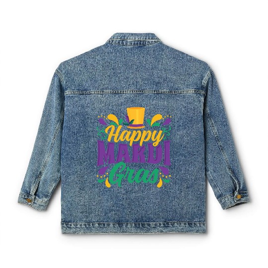 Mardi Gras - Happy Mardi Gras Classic Women's Denim Jackets