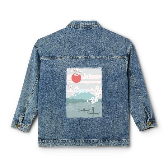 Cherry Blossom Fuji Cherry Tree Japan Classic Women's Denim Jackets