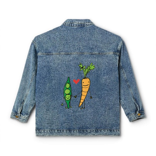 womens carrot and peas v neck Classic Women's Denim Jackets