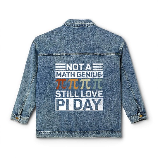 Not A Math Genius Still Love Pi Day - Funny Pi Day Classic Women's Denim Jackets