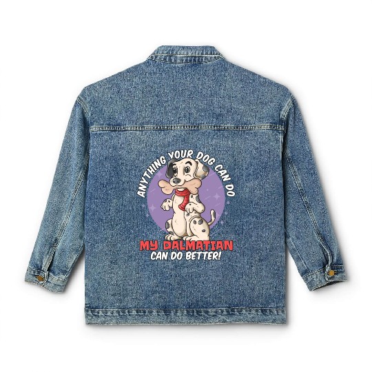dalmatian, french, bulldog, dog, cute, furry, Classic Women's Denim Jackets
