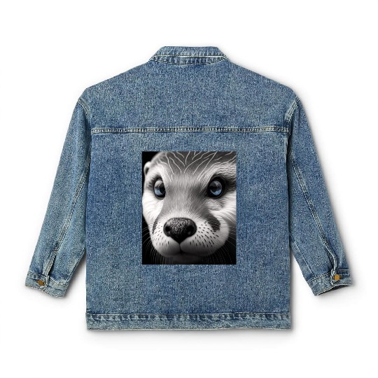 Fashionable Otter Design Cool Sea Otter With Blue Classic Women's Denim Jackets