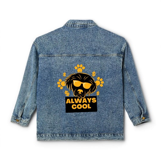Very nice drawing for dog and pet lovers Classic Women's Denim Jackets