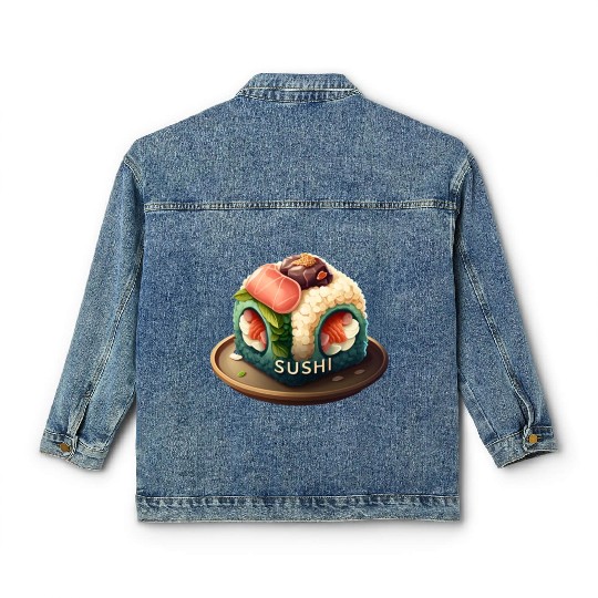 Amazing Realistic Sushi Design Classic Women's Denim Jackets