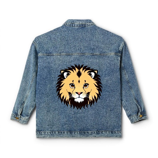 Royal Cartoon Lion - King of the Jungle 22 Classic Women's Denim Jackets