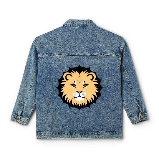 Royal Cartoon Lion - King of the Jungle 17 Classic Women's Denim Jackets