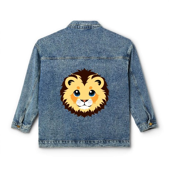 Royal Cartoon Lion - King of the Jungle 8 Classic Women's Denim Jackets