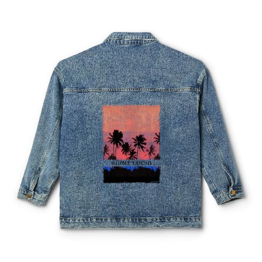 Saint Lucia Caribbean Vacation Souvenir Beach Classic Women's Denim Jackets
