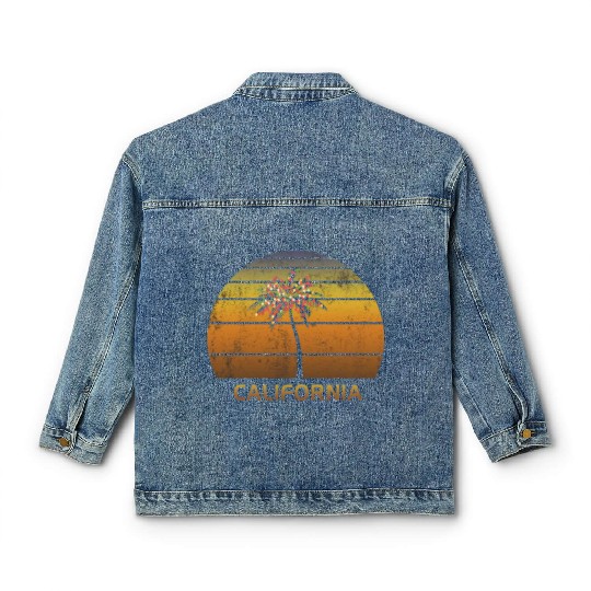 Retro California Christmas Family Vacation Classic Women's Denim Jackets